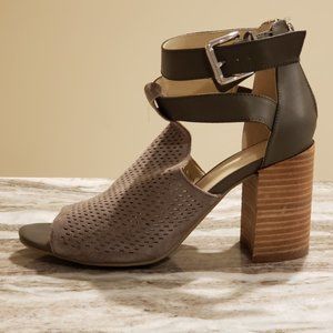 Marc Fisher Grey suede zip back sandals